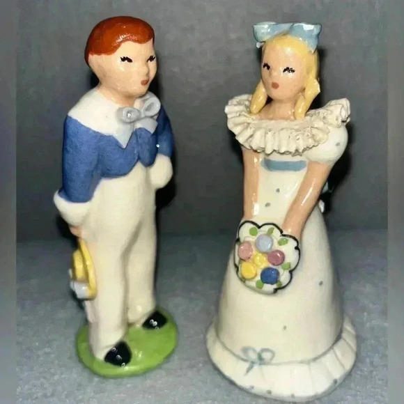 ynez Other - Vintage 1940’s SIGNED Ynez figurines ceramic “Edward & Eloise” decor Handpainted